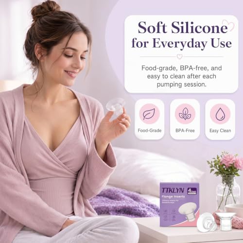 4 Pcs 17mm Flange Inserts, Soft Flange Reducer for 24mm Breast Shield | Compatible with Momcozy M5/M9/M6/V2 Pro/S12 Pro/eufy E10/S1/S1 Pro/Spectra/Elvie/Lansinoh/Paruu Breast Pumps