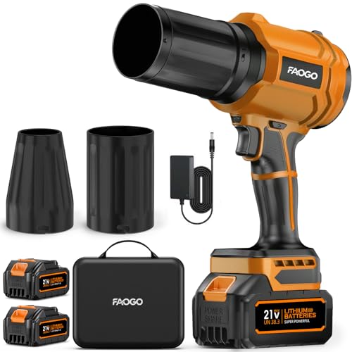 Cordless Leaf Blower with 2 Batteries & Charger - 990,000 RPM Electric Handheld Blower, Lightweight for Lawn, Yard, Patio, Garden Care Orange