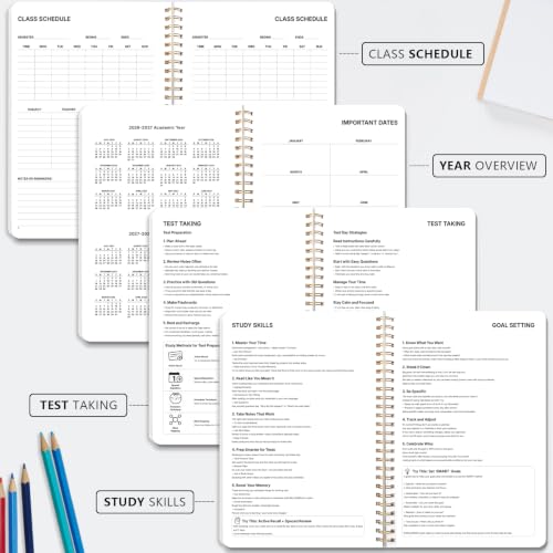 Student Planner 2026-2027, 5.8" x 8.5" Academic Planner, July 2026 - June 2027 Weekly & Monthly School Organizer with Study Skills, Goal Setting, Test Prep & Learning Pages for Middle & High School Students