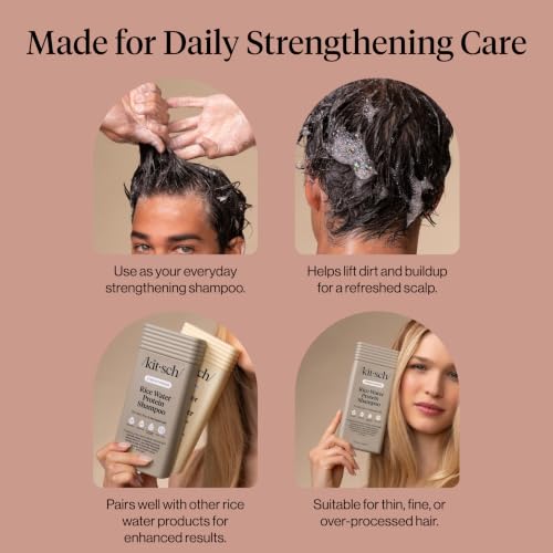 Kitsch Rice Water Shampoo and Conditioner Set for Hair Growth – Made in USA | Adds Volume & Shine, Strengthening Hair Care Combo for Thin, Fine & Damaged Hair – Shampoo and Conditioner for Women and Men