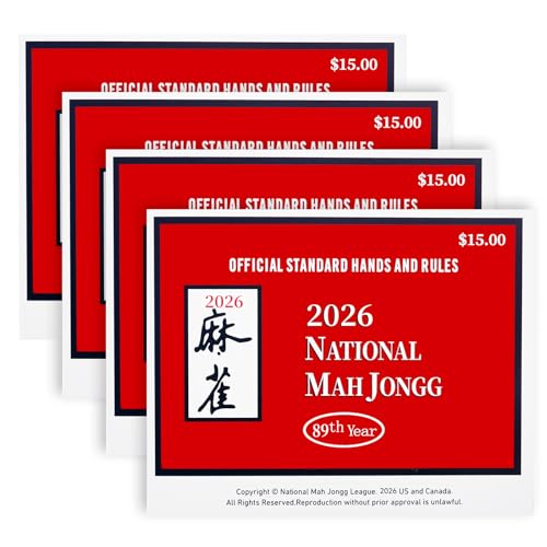 2026 NMJL Mah Jong Card Official Revision - Large Size - 4 Pcs | 2026 Edition, Hands and Rules