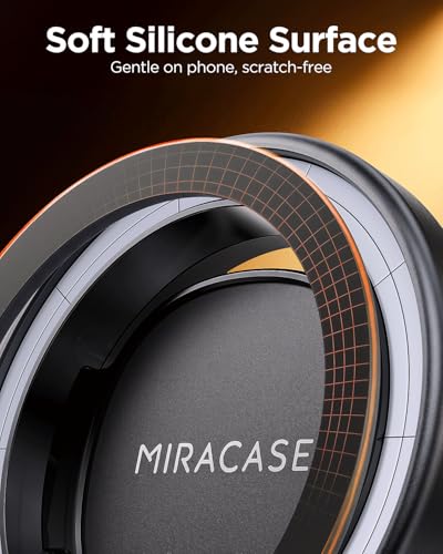 Miracase for MagSafe Car Mount[3600gf Strong Magnet & 89+LBS Suction Base]Vacuum Magnetic Phone Holders for Your Car, 360° Adjustable Dashboard & Windshield Mount with Dash Accents for All Smartphones