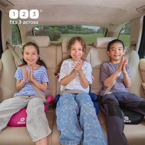 Diono Solana Lite Backless Booster Car Seat Pack of 2, Lightweight & Portable for Travel, Machine Washable Covers, 40-100 lbs, Black Storm