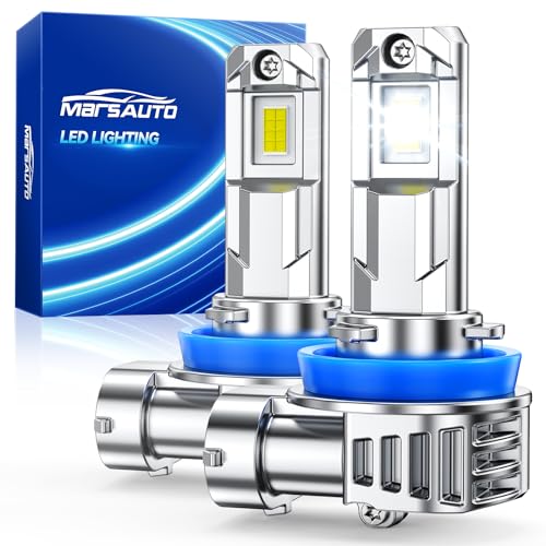 Marsauto H11 Light Bulbs, 40000LM M1L H11 LED Bulb, 80000H+ Lifespan H9 H8 Drving Light, 6500K White 900% Bright Fog Light, 1:1 Plug and Play, Pack of 2