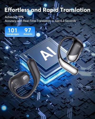 AI Translation Earbuds Real Time - 198 Languages Translator 60H Playtime | Audifonos Traductores Inglés Español, Bluetooth 6.1 Translating Headphones with Charging Case for Travel Meeting Learning
