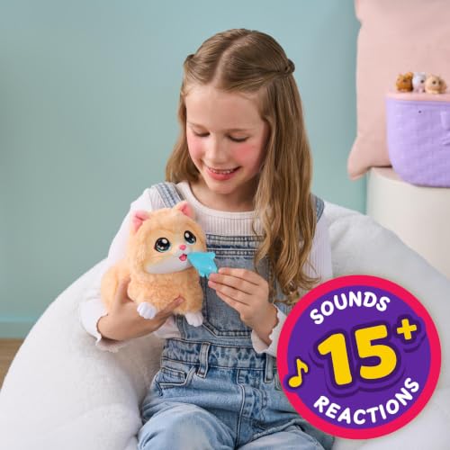 Little Live Pets Mama Surprise Kittens, Interactive Mama, Surprise Toys | Portable basket, fish accessory, 3 baby kittens, and 15+ sounds and reactions for ages 4+ toy cat play