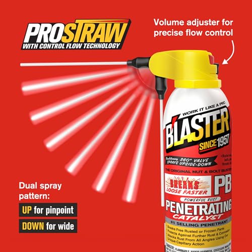 PB Blaster Penetrating Oil Spray, 11 oz Aerosol Cans (2-Pack) – Rust Remover & Bolt Loosener for Stuck Nuts, Bolts & Rusted Parts – Penetrating Catalyst for Automotive & Mechanical Use