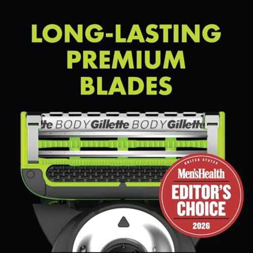 Gillette Labs Body + Intimate Razor For Men, Handle + 4 Blade Refills, Travel Cover