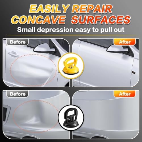 Car Dent Puller 3 Pack Dent Puller Powerful Car Dent Removal Kit Suction Cup Dent Puller for Car Dent Repair Dent Remover Tool for Car Body,Tiles Lifting,Objects Moving,Screen(Black+Orange)