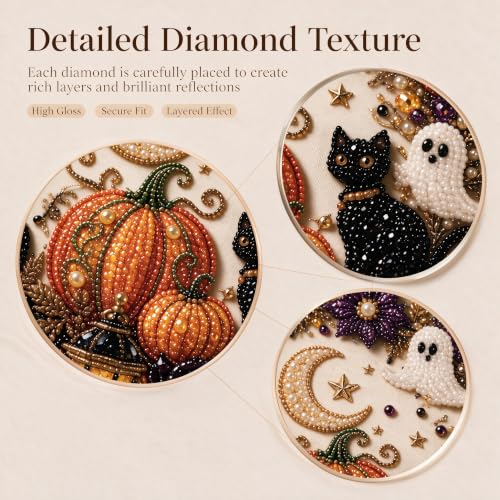 Halloween Ghost Pearl Diamond Art DIY Kit 3D Diamond Painting (Ghost) | 11.8*11.8IN Frameless, Spooky Cute Design for Adults, DIY Fall Home Decor Wall Art, Halloween DIY Gift