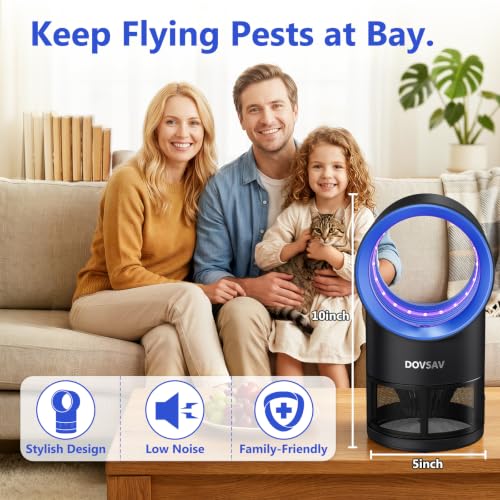 Fruit Fly Traps for Indoors, Blue Gnat Trap Indoor with Suction & Timer | Uv Light Lures Fruit Flies/Gnats, Timer 6/12hrs, Plug in Fly Trap with Suction, Kid & Pet Applicable, Low Noise, 10 refills