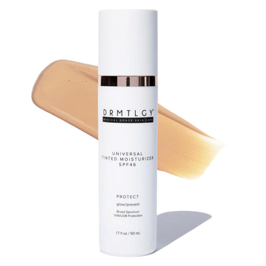 DRMTLGY Universal Tinted Moisturizer SPF 46 ‰ÛÒ Hydrating Dewy Tinted Sunscreen for Face with Zinc Oxide & Octinoxate ‰ÛÒ Niacinamide & Hyaluronic Acid ‰ÛÒ Broad Spectrum Lightweight Daily SPF, 1.7 oz