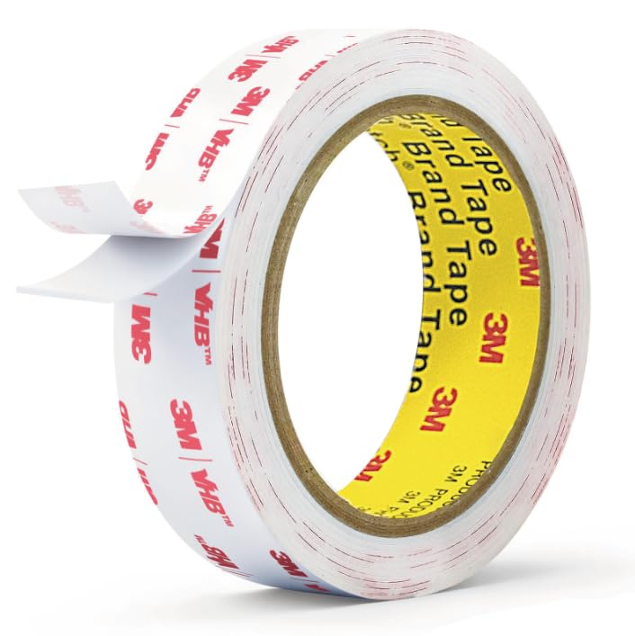3M Double Sided Tape,1in X 9.85ft Heavy Duty Removable Mounting Tape | White Sticky Foam Tape for Wall, Picture Hanging Strips, Poster Hanger, Waterproof Adhesive Strips for LED Light