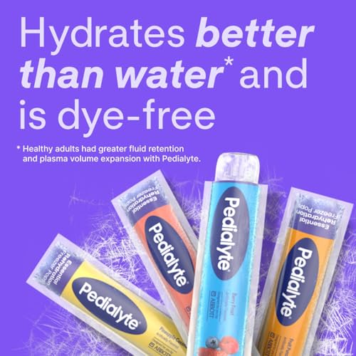 Pedialyte Electrolyte Solution Freezer Pops, Hydration Variety Pack | Electrolyte Pops have 3 Key Electrolytes, Tropical Flavors, Ice Pops for Kids and Adults, No Artificial Colors