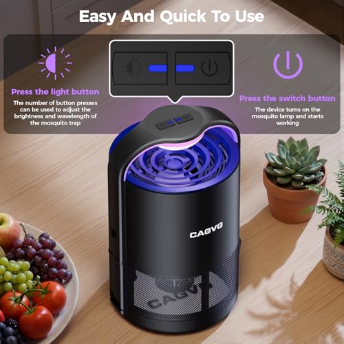 Fruit Fly Traps for Indoors, Indoor Fly Trap with Adjust Lighting, Black | Plug-in Gnat & Fruit Fly Killer for Home Kitchen Bedroom, with 10 Glue Refills