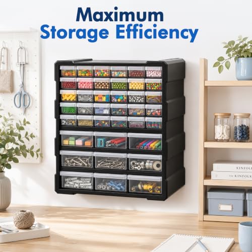 Drawer Organizer Craft Organizers and Storage with Dividers Labels Thicker | Small Parts Organizer Storage Hardware Screws Nuts Bolts Building Bricks Teacher Toolbox Charms Beads Scrapbook with Labels