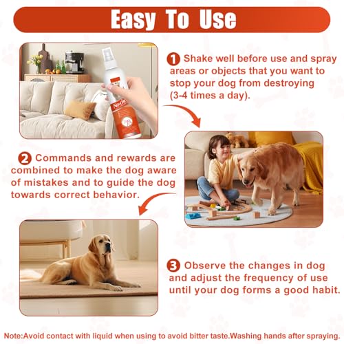 No Chew Spray for Dogs, 5.07 Oz Bitter Apple Spray for Dogs to Stop Chewing, Pet Deterrent Spray, Dog Anti Chew Spray for Furniture Protect, Prevent Dog Chewing Licking, No Bite & Marking