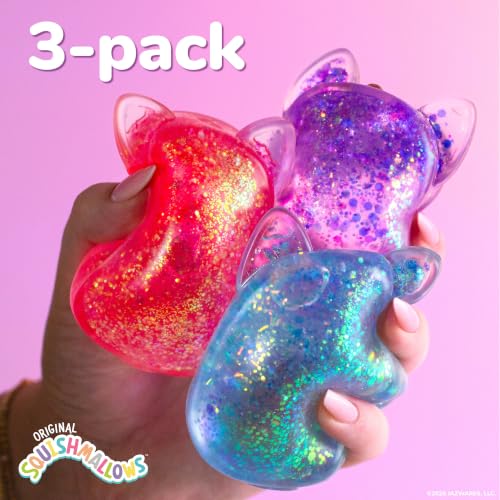 Squishmallows SLIMYGLOOP Gelli Gels 3 Pack, Slow-Flow Glitter Squishy Sensory Toy, Squeeze Stress Toy for Kids & Teens, Satisfying Sugar Squish Fidget