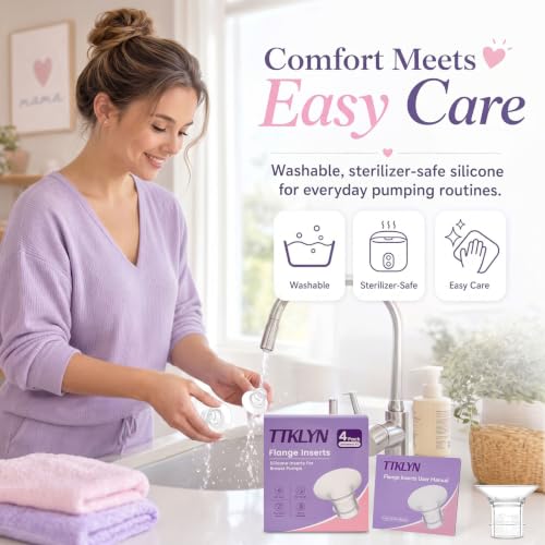 4 Pcs 17mm Flange Inserts, Soft Flange Reducer for 24mm Breast Shield | Compatible with Momcozy M5/M9/M6/V2 Pro/S12 Pro/eufy E10/S1/S1 Pro/Spectra/Elvie/Lansinoh/Paruu Breast Pumps
