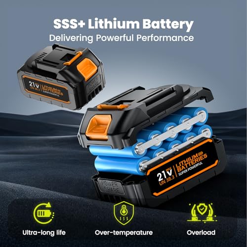 Cordless Leaf Blower with 2 Batteries & Charger - 990,000 RPM Electric Handheld Blower, Lightweight for Lawn, Yard, Patio, Garden Care Orange