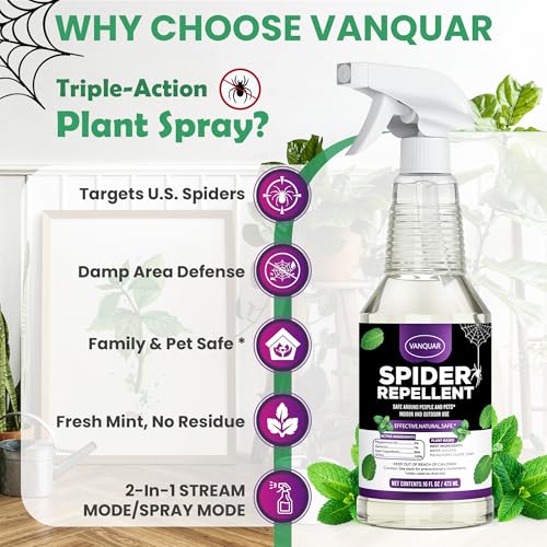 Peppermint Oil Insect & Spider Repellent Spray - All-Natural, Pet-Safe Bug Control for Home, Kitchen & Garden - 16 oz