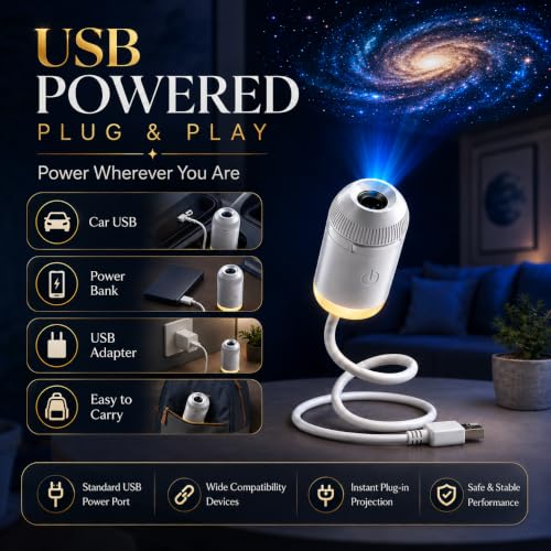 Galaxy Projector Night Light, 2-in-1 Holographic Star 5d Ocean Projector Plug and Play hd Star Smart Ceiling Projectors Lamp 360° Space Starry Sky USB Projection (24 Projection Films)