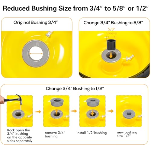2 Pack 15x6.00-6 Lawn Mower Front Tire and Wheel Assembly, Fits John Deere Riding Mowers 100 & 300 Series, 3" Offset Hub, 3/4", 5/8" & 1/2" Bushings