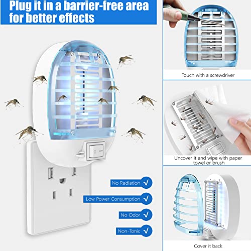 Bug Zapper Indoor, Mosquito Zapper Indoor with Blue Lights for Living Room | 2 Packs Electronic Mosquito Trap indoor, Mosquitoes Killer for Home, Fly Trap Insect Killerfor Kitchen, Baby Room