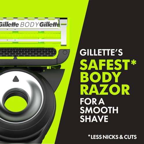 Gillette Labs Body + Intimate Razor For Men, Handle + 4 Blade Refills, Travel Cover