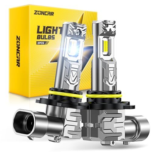 9005 Light Bulbs, 8X Ultra Brightness HB3 9005 Lights, 6500K Cool White Bulbs, Real 1:1 Mini Size Plug and Play, IP68 Waterproof, Pack of 2