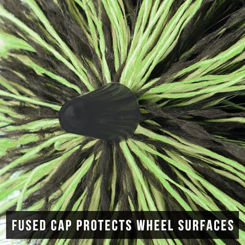 VIKING V+ Wheel Barrel Brush for Deep Wheel Cleaning, 17 Inch Length | Multi-Fiber Cleaning Brush for Car Detailing Kit and Car Detailing Kit, Clean Exhaust Tips, Wheels, and Rims, Black and Green