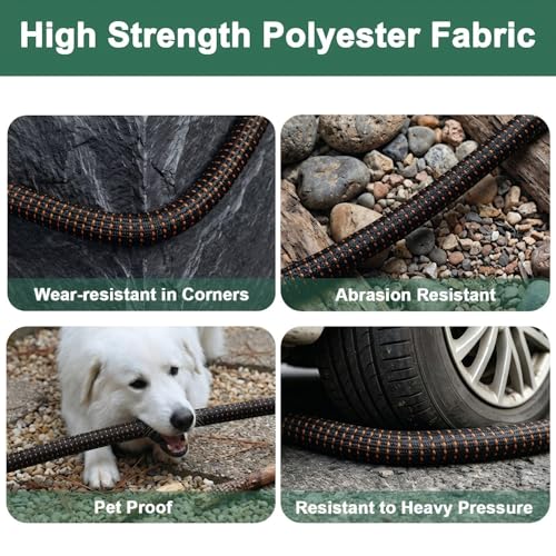 50FT Flexible Garden Hose & 10Modes Nozzle,Lightweight Water Hose,Kink-Free,All-Weather Heavy Duty Hose for RV,Boat,Car Wash,Garden,Yard,Camper,Outdoor (Orange-Black, 50 Feet)