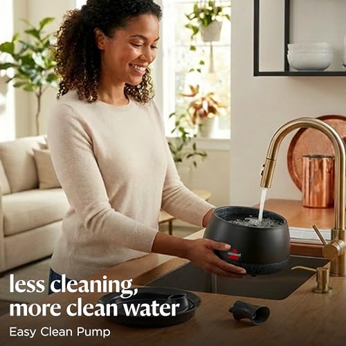 BISSELL HydrateWell Cat Water Fountain, 91oz, 4408 | Wireless pump; SlimeShield technology; 5-layer filtration; ultra-quiet operation; automatic dispensing