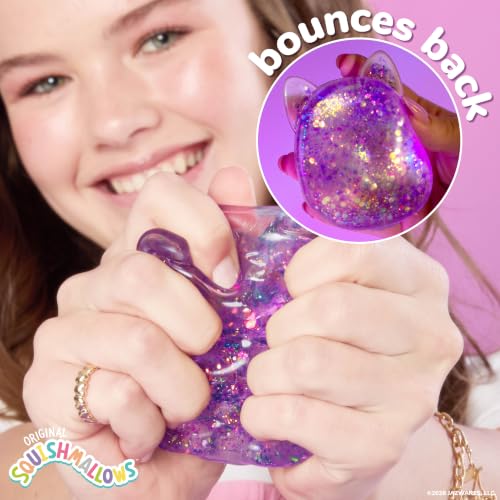 Squishmallows SLIMYGLOOP Gelli Gels 3 Pack, Slow-Flow Glitter Squishy Sensory Toy, Squeeze Stress Toy for Kids & Teens, Satisfying Sugar Squish Fidget