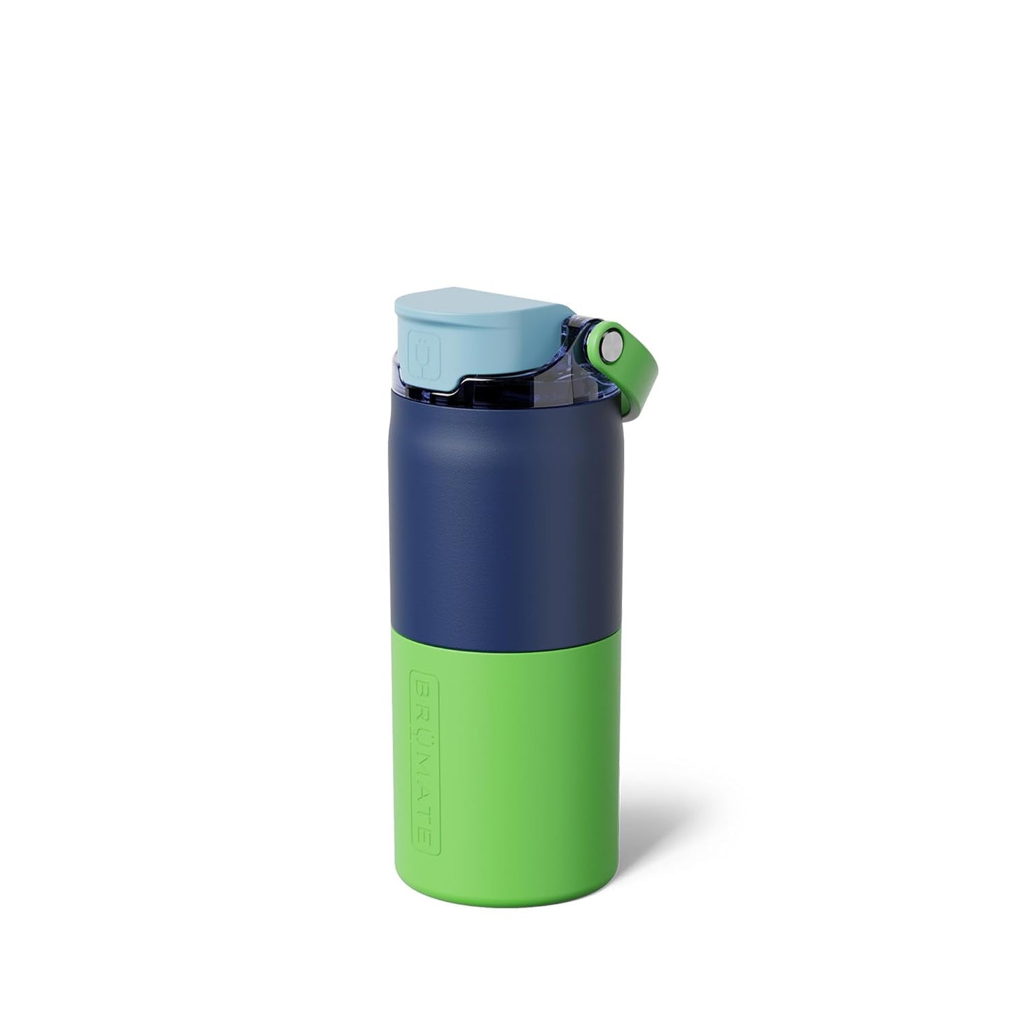 BrüMate Rise 18oz Water Bottle with Covered Silicone Straw | 100% Leakproof Insulated Kids Water Bottle | Cup Holder Friendly Base | 18oz (Neutron)