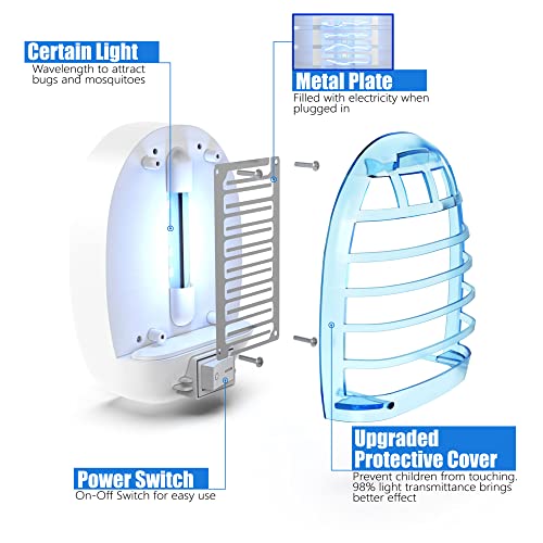 Bug Zapper Indoor, Mosquito Zapper Indoor with Blue Lights for Living Room | 2 Packs Electronic Mosquito Trap indoor, Mosquitoes Killer for Home, Fly Trap Insect Killerfor Kitchen, Baby Room