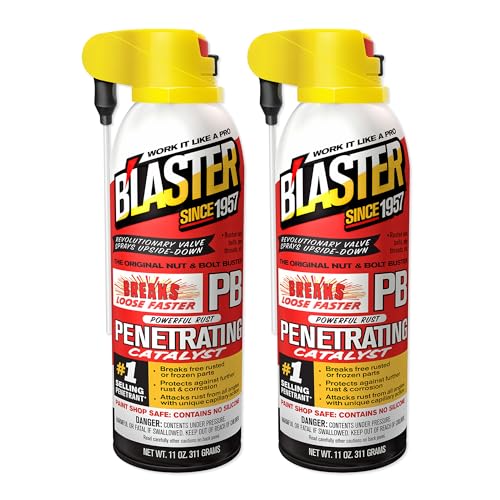PB Blaster Penetrating Oil Spray, 11 oz Aerosol Cans (2-Pack) – Rust Remover & Bolt Loosener for Stuck Nuts, Bolts & Rusted Parts – Penetrating Catalyst for Automotive & Mechanical Use