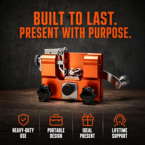 Razorwolf Chainsaw Sharpener, Lightweight Portable Manual Chain Sharpening Tool Includes 7 Grinding Stones, Universal Fit for 4-22 Inch Electric & Gas Chainsaws, Ideal for Garden and Woodworking Tasks