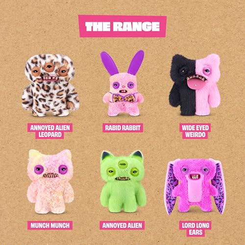 Fuggler Baddies Fuggs 9 Inch (Wide Eyed Weirdo) by ZURU | Funny Ugly Monster with signature teeth; soft & huggable collectible plush; for fans & collectors; gift for tweens & teens