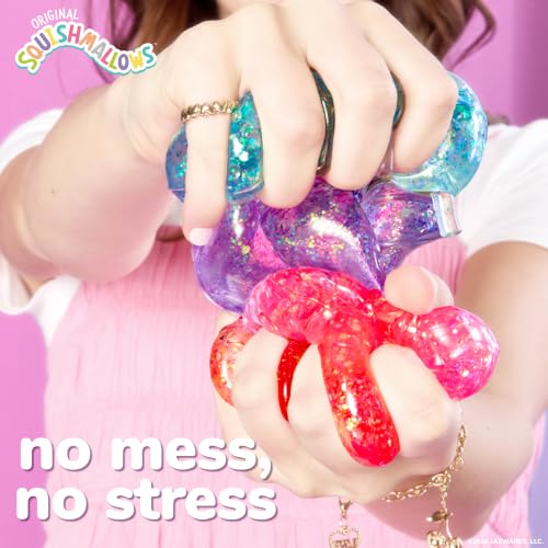 Squishmallows SLIMYGLOOP Gelli Gels 3 Pack, Slow-Flow Glitter Squishy Sensory Toy, Squeeze Stress Toy for Kids & Teens, Satisfying Sugar Squish Fidget