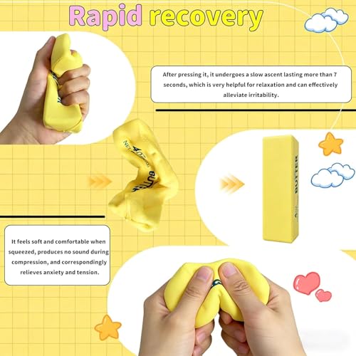 QHPOQU 2 Packs Slow Rising Squishy Butter Squeeze Toys Pack Sensory Stress Relief Squishies Soft & Stretchy Fidget Toys for Anxiety Relief Party Favors Squishy Butter