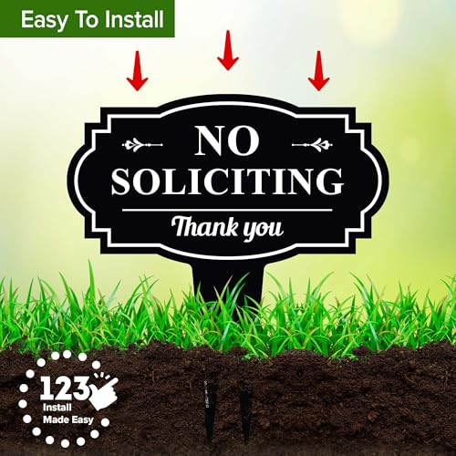 No Soliciting Sign For House, No Soliciting Yard Sign, 11x11 Inches, Rust Free ACM, Fade Resistant, Made in USA by My Sign Center