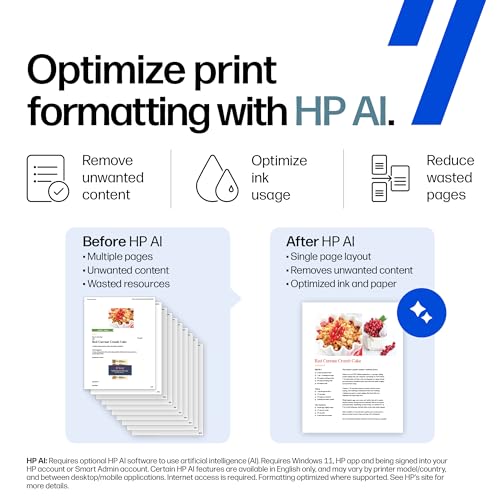 HP DeskJet 2955 Wireless All-in-One Color Inkjet Printer, Scanner, Copier, Best-for-Home, 3 Month Trial of Instant Ink Included, AI-Capable (A24HJA)