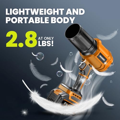 Cordless Leaf Blower with 2 Batteries & Charger - 990,000 RPM Electric Handheld Blower, Lightweight for Lawn, Yard, Patio, Garden Care Orange