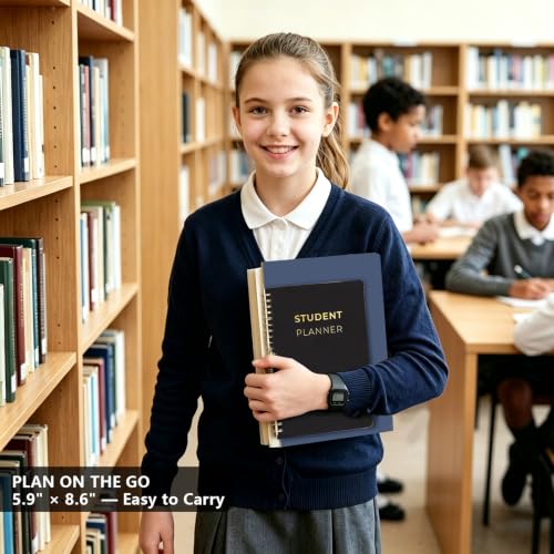 Student Planner 2026-2027, 5.8" x 8.5" Academic Planner, July 2026 - June 2027 Weekly & Monthly School Organizer with Study Skills, Goal Setting, Test Prep & Learning Pages for Middle & High School Students