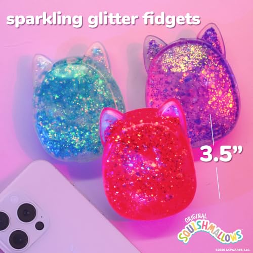 Squishmallows SLIMYGLOOP Gelli Gels 3 Pack, Slow-Flow Glitter Squishy Sensory Toy, Squeeze Stress Toy for Kids & Teens, Satisfying Sugar Squish Fidget