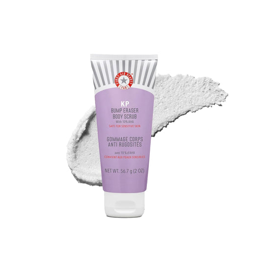 First Aid Beauty - KP Bump Eraser Body Scrub with 10% AHA, Keratosis Pilaris Skin Exfoliater with Glycolic and Lactic acids, Helps Reduce Chicken Skin Bumps, Safe for Sensitive Skin, 4 oz
