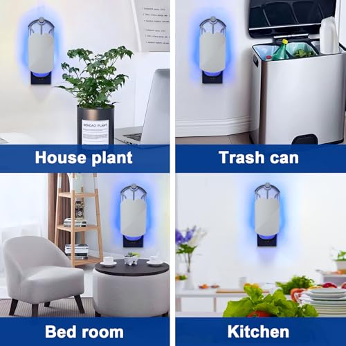 Flying Insect Trap for Indoor Use (2 Starters & 6 Refill Cartridges), UV Light Bug Catcher for Fruit Flies, Gnats & Small Flying Pests, Silent, No-Zap, Mess-Free