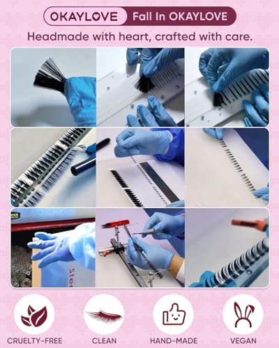 OKAYLOVE Idol Natural Lash Clusters Kit Clear Band Eyelash Clusters Kit CC Curl 9-16mm Cluster Eyelash Extensions DIY Wispy Individual Lashes with Bond and Seal, Remover, Tweezers for Korean Makeup