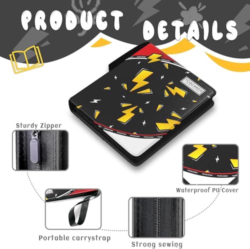 Trading Card Binder 9 Pocket,Card Binder 900 Pockets,Card Book Holder Cards with 50 Removable Sleeves,3-Ring Zip Design MTG/TCG/Sport Collectible Trading Card Albums Gifts for Boys and Girls (Black)